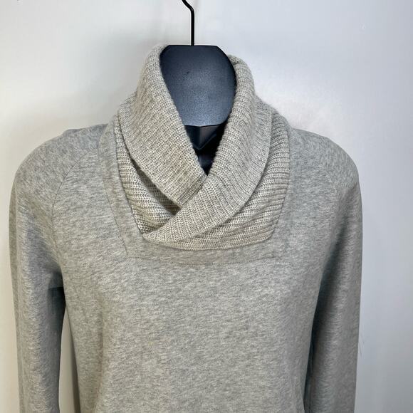 Club Monaco Shawl Collar Sweatshirt Gray Heathered - Picture 2 of 7